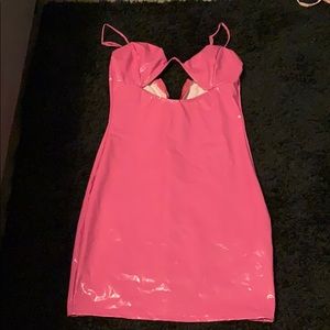 Pink latex club dress